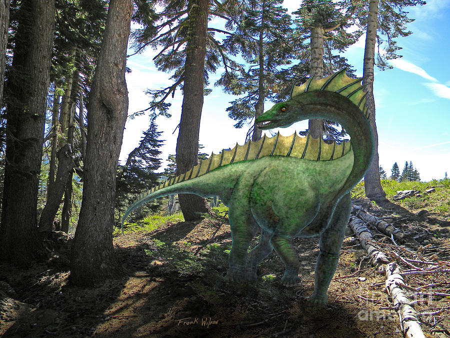 Amargosaurus In Forest Mixed Media by Frank Wilson