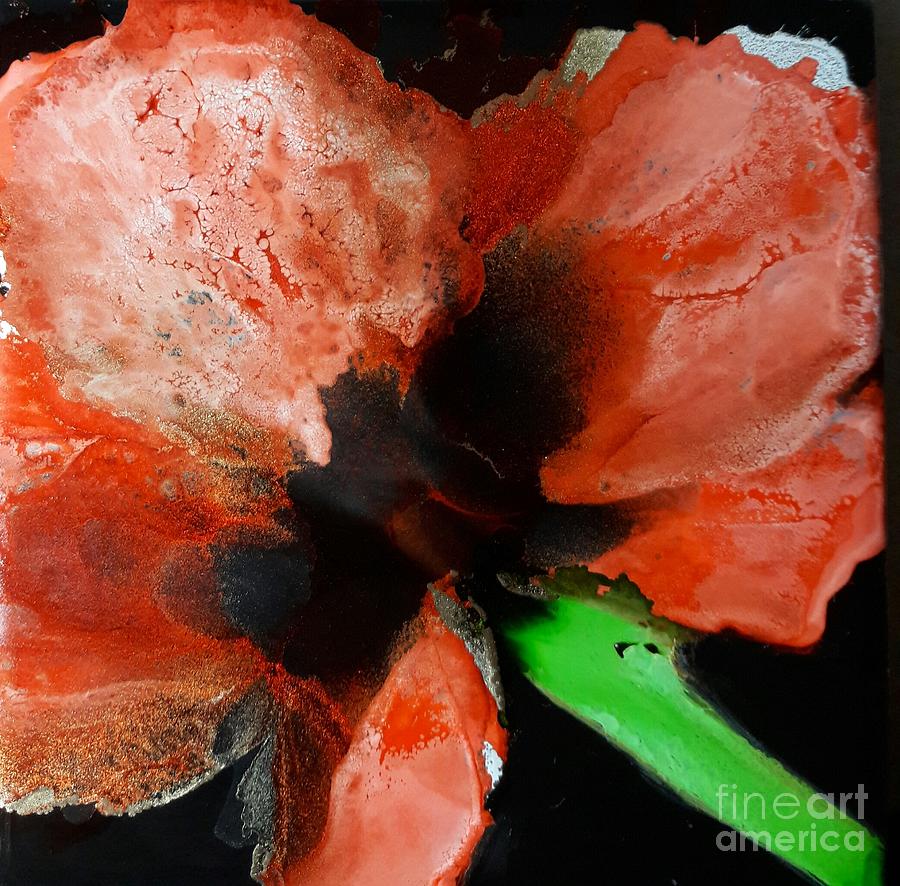 Amarylis Flower Painting by Terri Mills