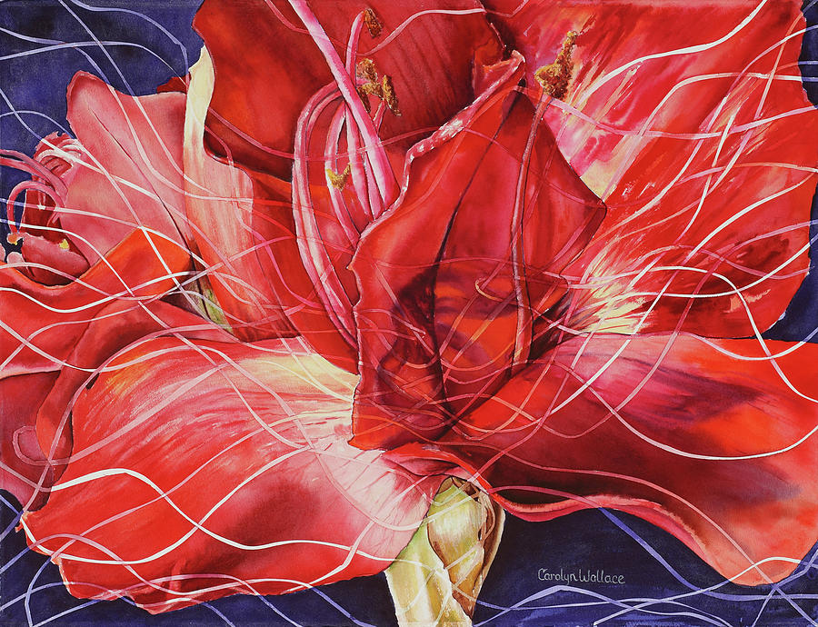 Amaryllis 1 Painting by Carolyn Coffey Wallace