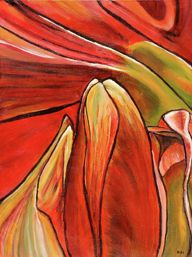 Amaryllis 1 Painting by Miki Sion