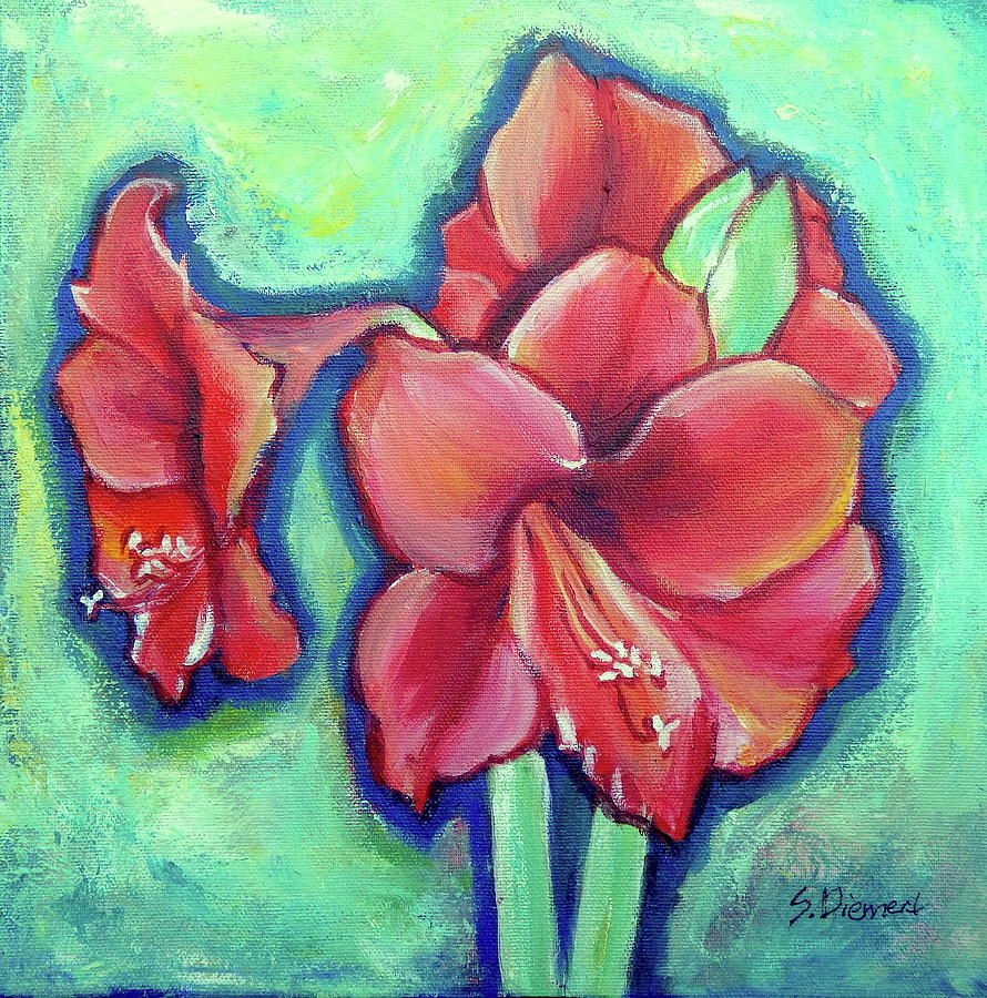 Flower Painting - Amaryllis I by Sheila Diemert