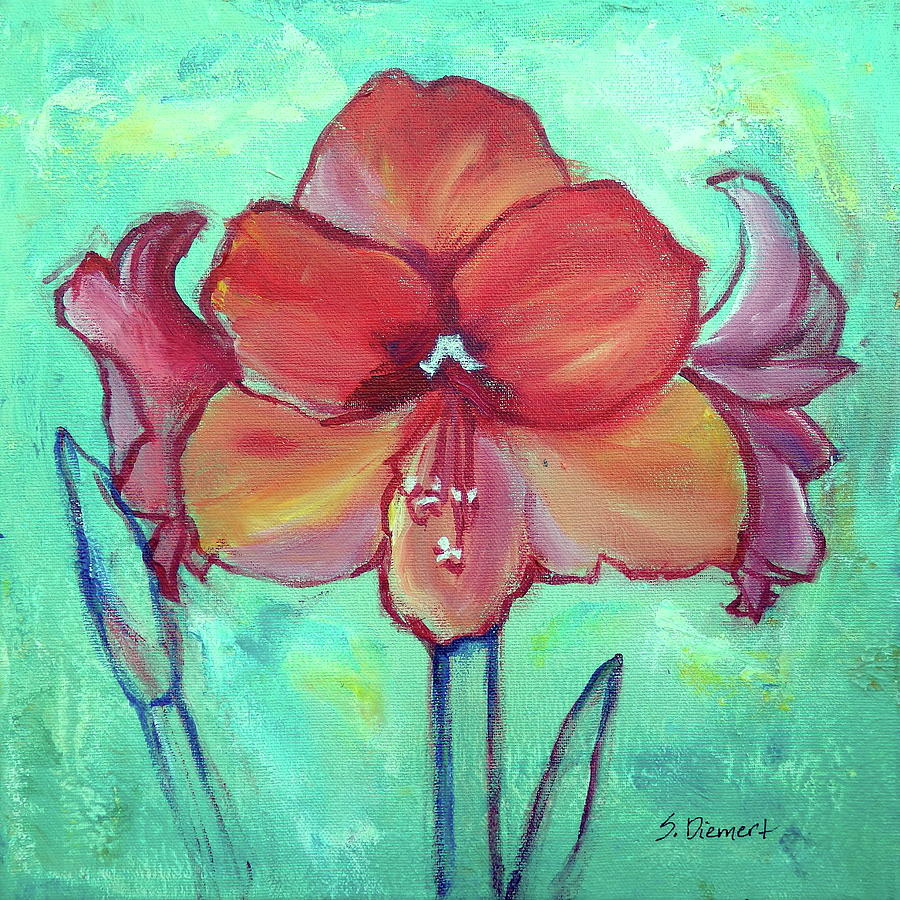 Flower Painting - Amaryllis II by Sheila Diemert