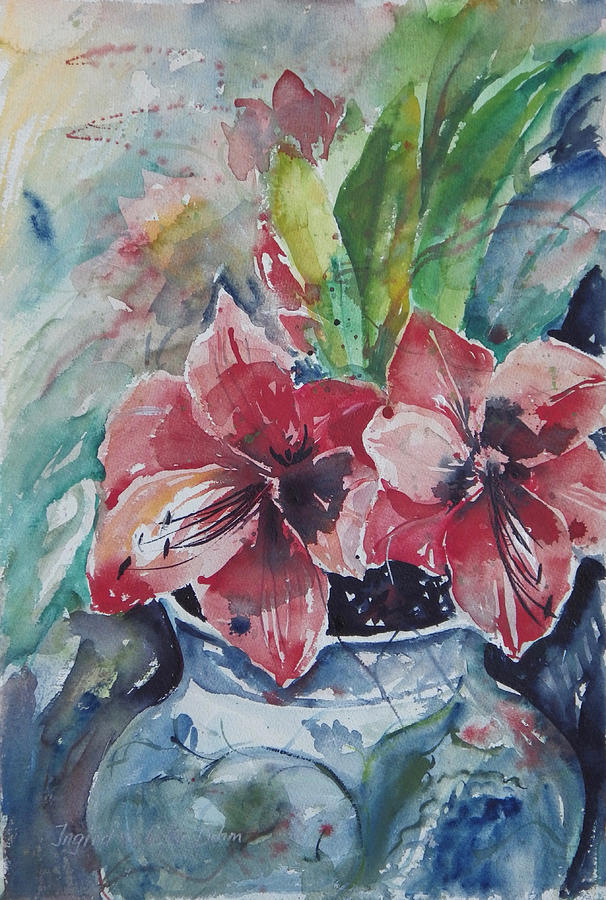 Amaryllis Painting by Ingrid Dohm