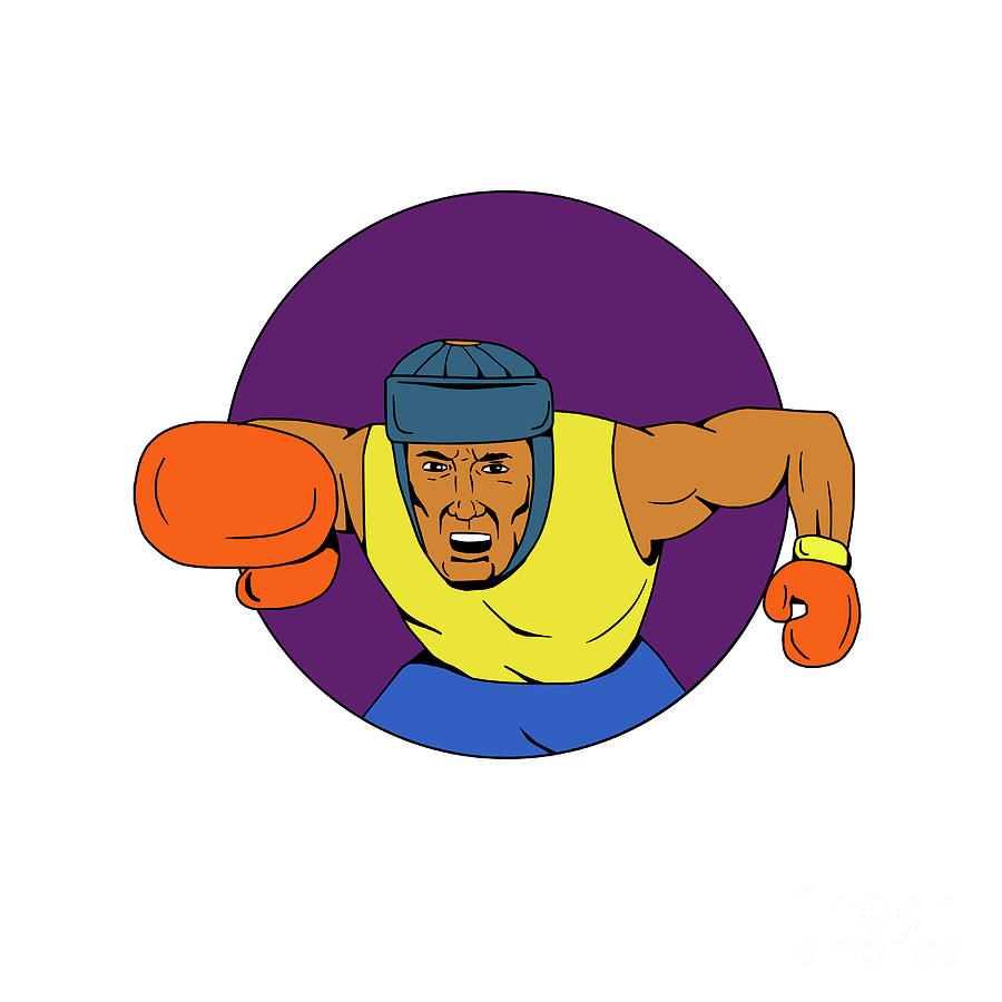 Amateur Boxer Punching Circle Drawing Digital Art by Aloysius ...