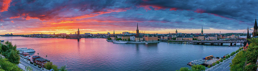 Fiery Photograph - Dramatic sunset over Stockholm by Dejan Kostic Fiery Photograph - Dramatic sunset over Stockholm by Dejan Kostic