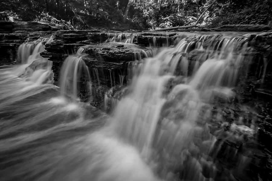 Amazing black and white waterfall scene Photograph by Sven Brogren