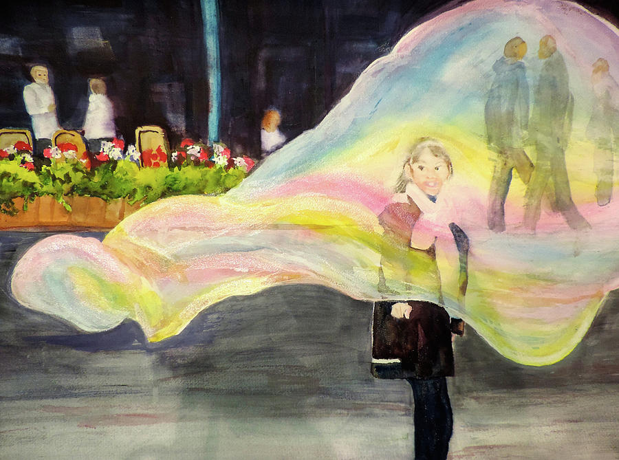 Amazing Bubble Painting by Mary Gorman