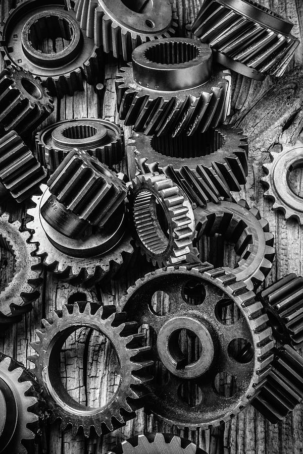 Black And White Photograph - Amazing Gears by Garry Gay