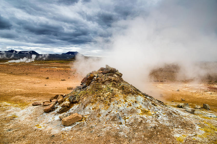 Amazing geothermal landscape Hverir Namafjall in Iceland Photograph by Matthias Hauser