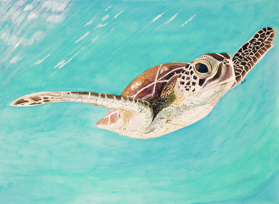 Turtle Painting - Amazing Grace by Bibi Gromling