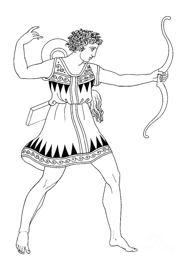 Greek Drawing - Amazon Warrior by Granger