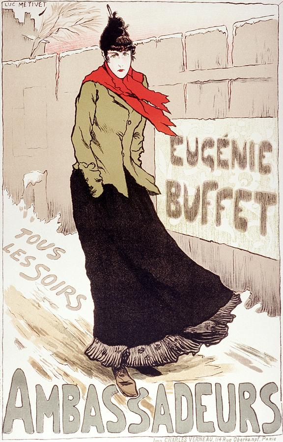 Ambassadeurs - Eugenie Buffet - Vintage French Advertising Poster Mixed Media by Studio Grafiikka
