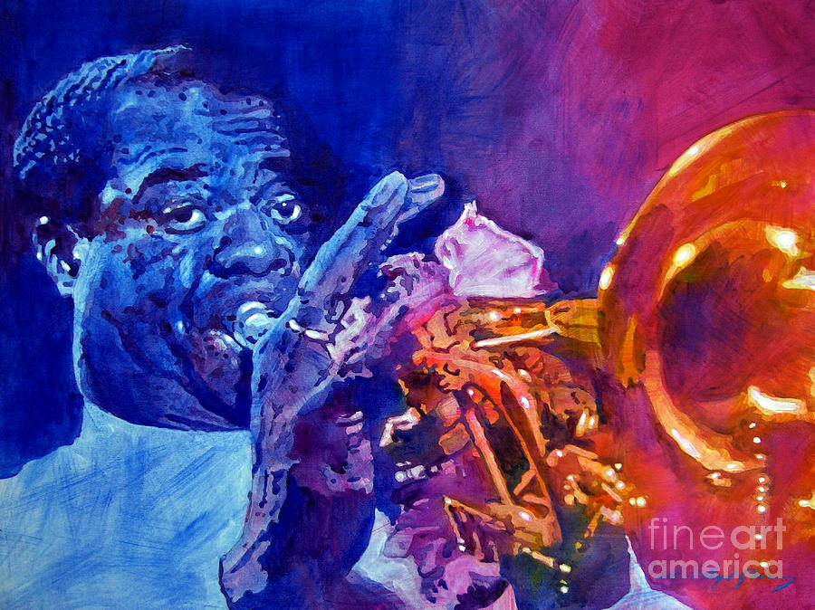 Ambassador Of Jazz - Louis Armstrong Painting by David Lloyd Glover