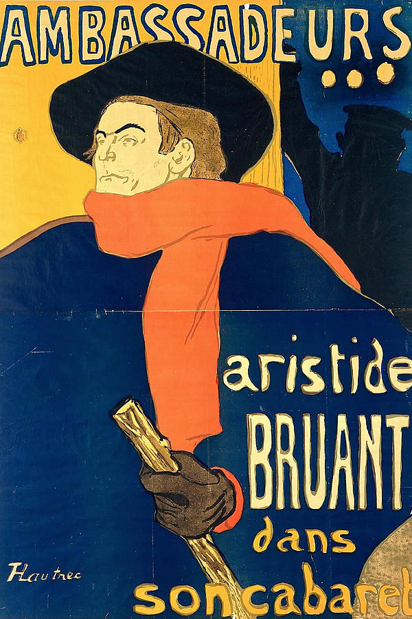 Henri De Toulouse Lautrec Painting - Ambassadors, Aristide Bruant in his Cabaret by Henri de Toulouse-Lautrec
