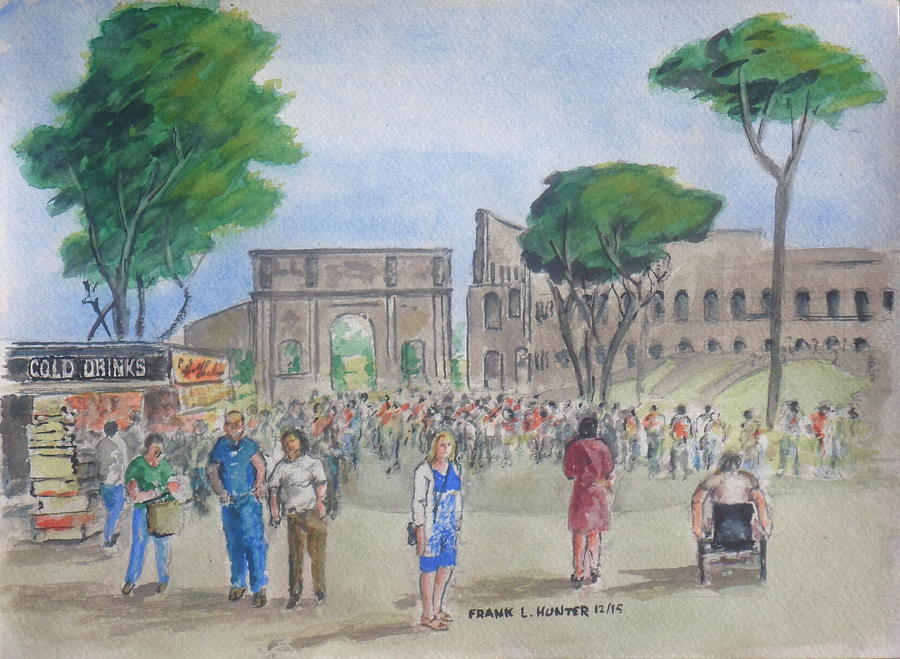 Amber at the Roman Coliseum Painting by Frank Hunter
