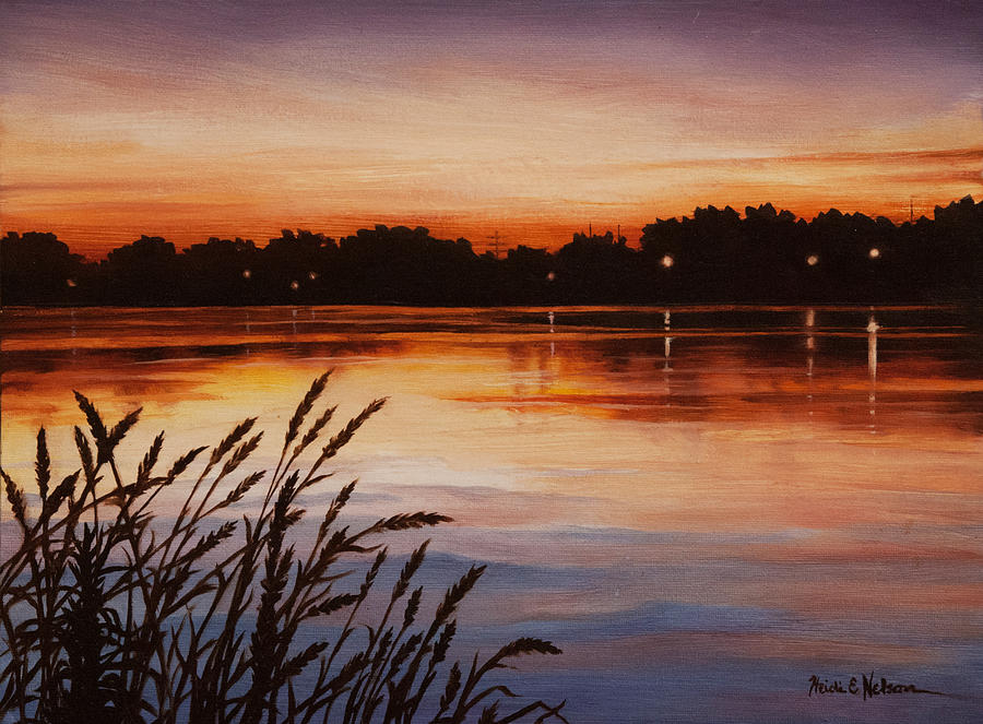 Nature Painting - Amber Reflections by Heidi E Nelson