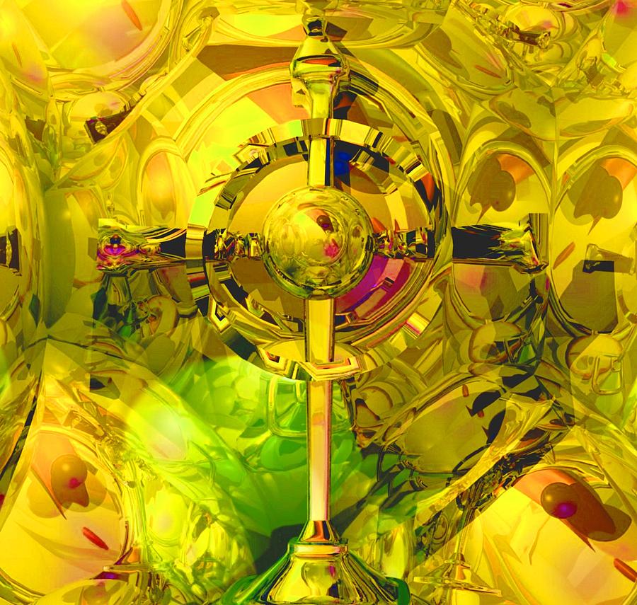 Ambient Golden Cross Digital Art by Brian Dahlen - Pixels