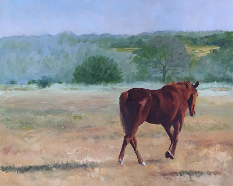 Ambling to Pasture Painting by Connie Schaertl