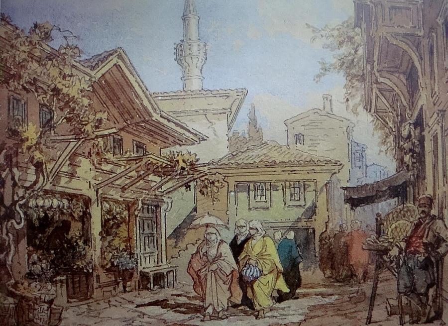Amedeo Preziosi A Street Scene Painting by Eastern Accents
