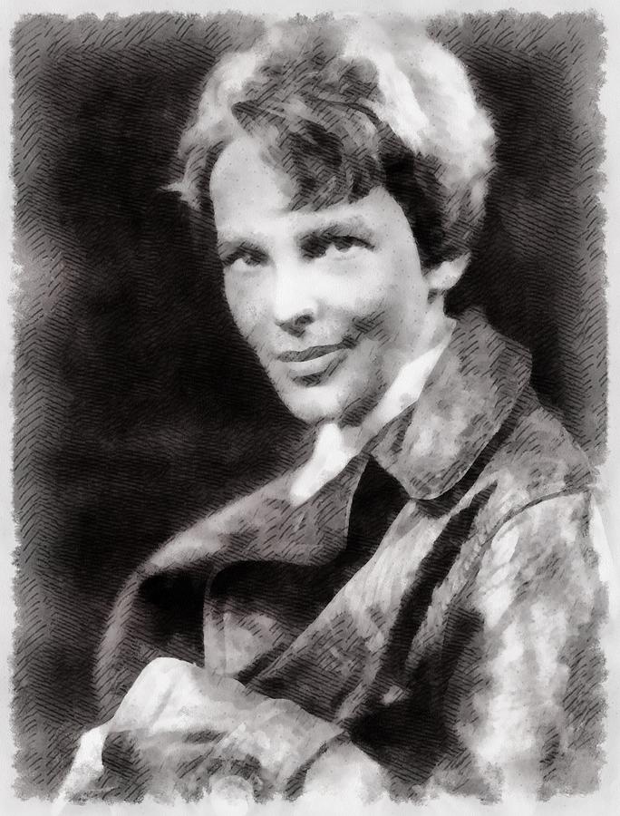 Amelia Earhart Painting - Amelia Earhart, Aviator by Esoterica Art Agency