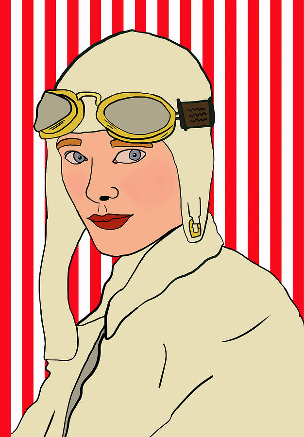 Amelia Earhart Mixed Media by Nicole Wilson