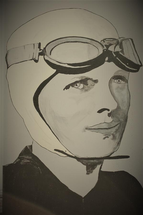 Amelia Earhart Painting by Ralph LeCompte
