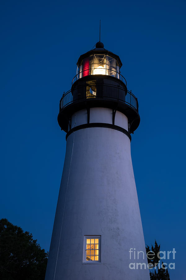 Amelia Light at Blue Hour-Fernandina Beach Florida Photograph by Dawna Moore Photography