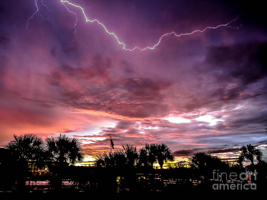 Amelia Sunset Lightning  Photograph by Scott Moore