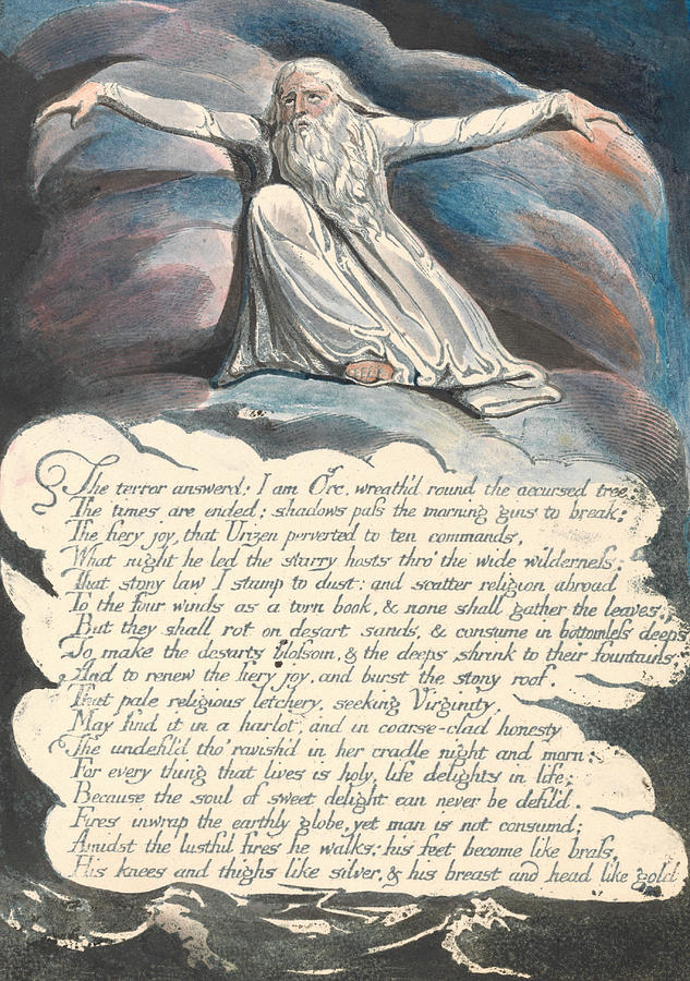 America A Prophecy, Plate 10,  Painting by William Blake