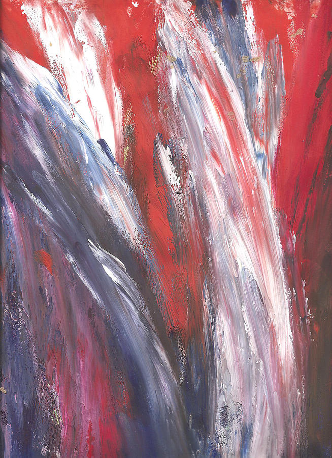 Red Painting - Red, White and Blue by Karen Nicholson