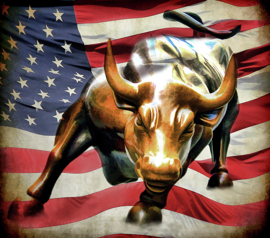 New York City Photograph - America Takes Charge II Wall Street Bull by Athena Mckinzie