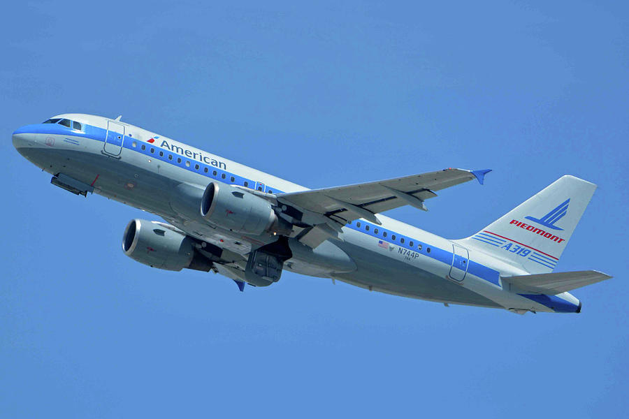 American Airbus A319-0112 N744P Piedmont Pacemaker Los Angeles International Airport May 3 20 Photograph by Brian Lockett
