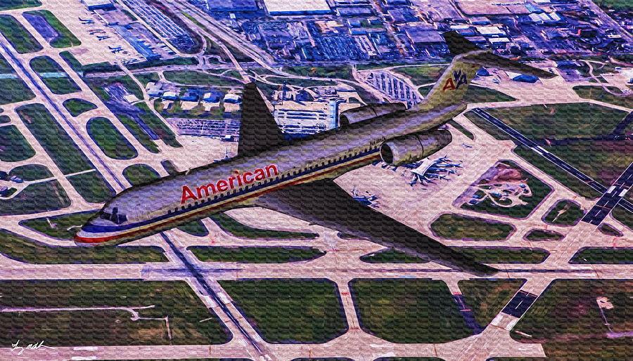 Airline Digital Art - American Airlines 717 - Oil by Tommy Anderson