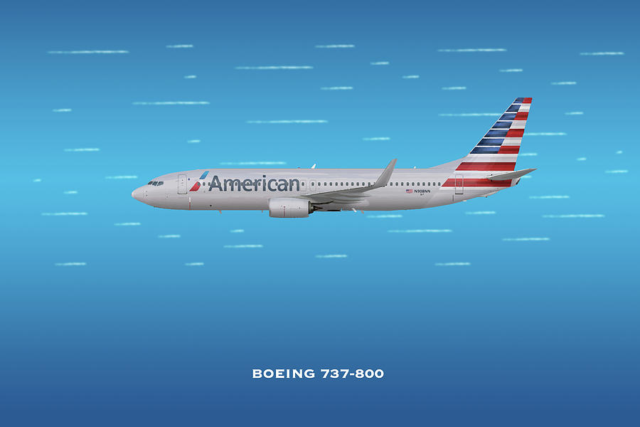 American Airlines Boeing 737-800 Digital Art by Airpower Art