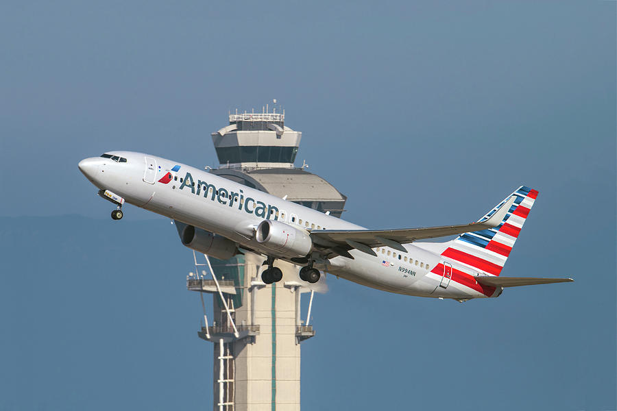 American Airlines Boeing 737-800 Taking Off from LAX  Photograph by Erik Simonsen