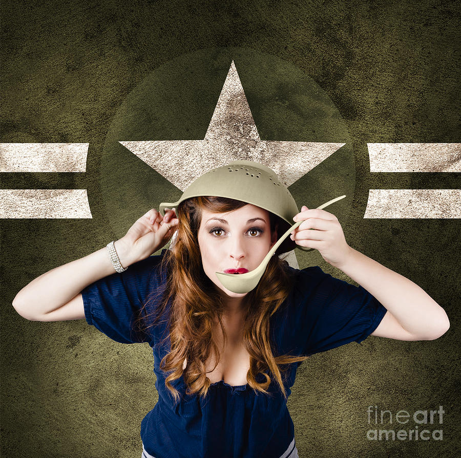 American army Pinup girl. Grunge fashion style Photograph by Jorgo Photography