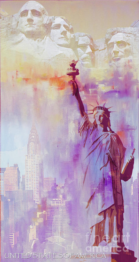 American Art Statue of Liberty Painting by Gull G