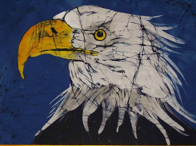 American Bald Eagle Fine Art Batik Tapestry - Textile by Kay Shaffer