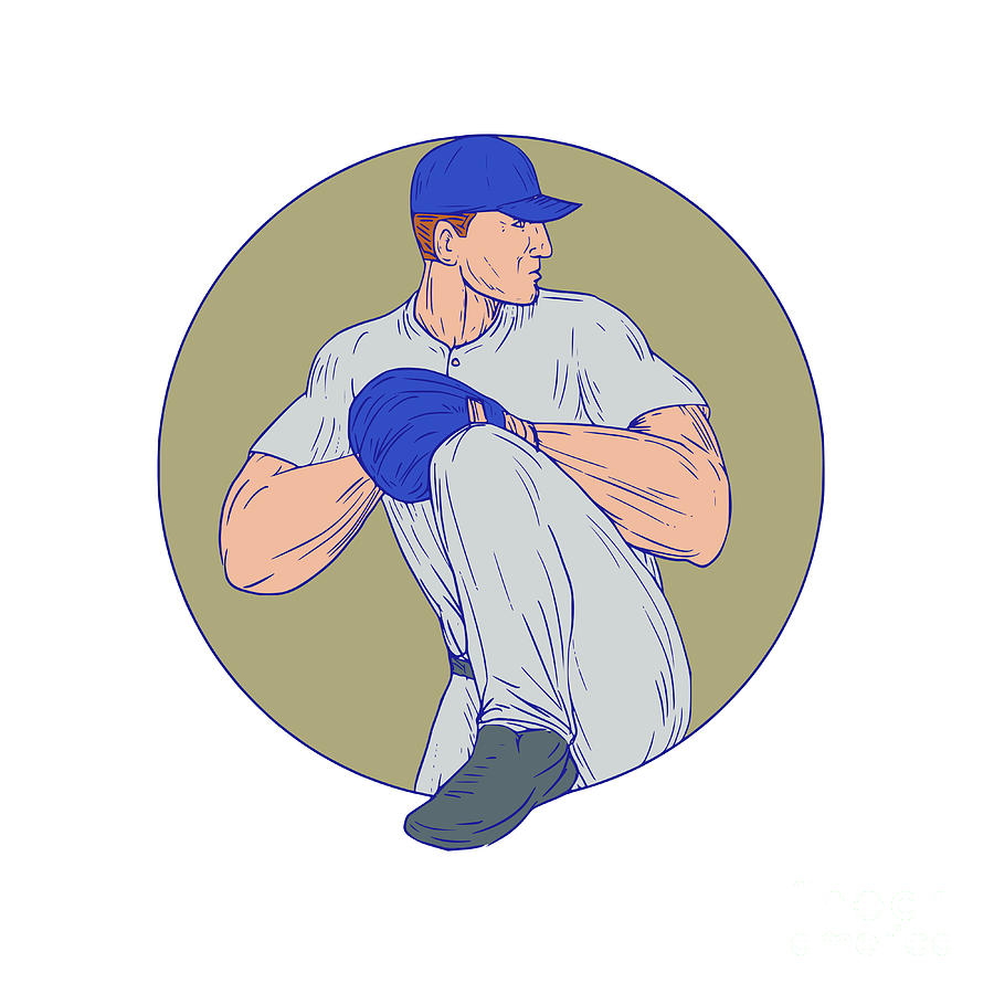 Baseball Art Baseball Player Pitcher Baseball Drawing 