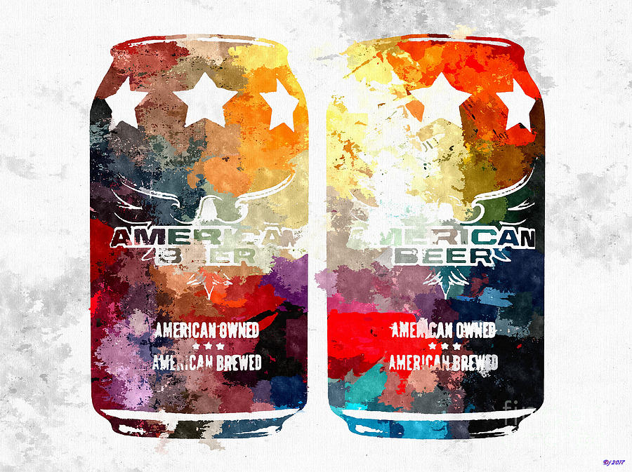 American Beer Cans Mixed Media