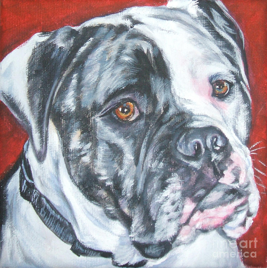 Dog Painting - American Bulldog #2 by Lee Ann Shepard