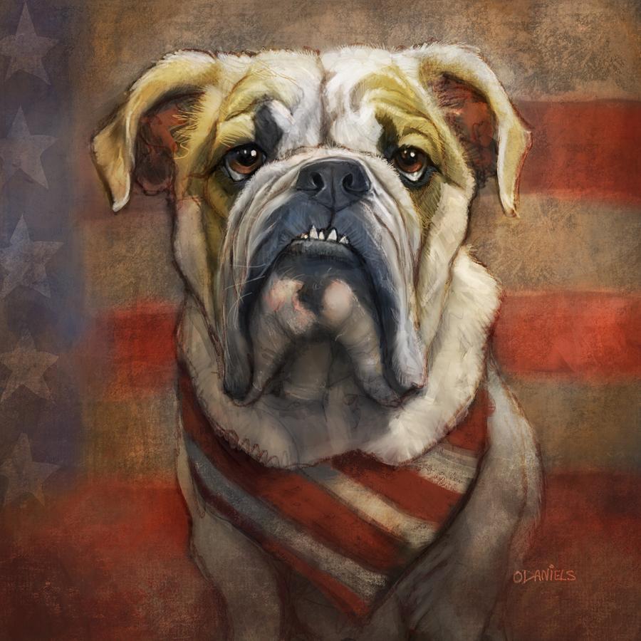 American Bulldog Painting by Sean ODaniels
