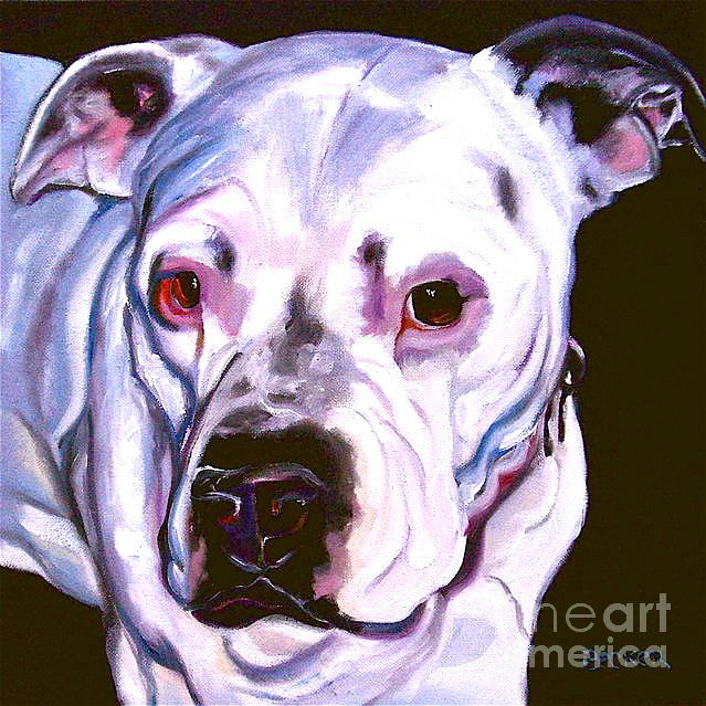 American Bulldog Painting by Susan A Becker