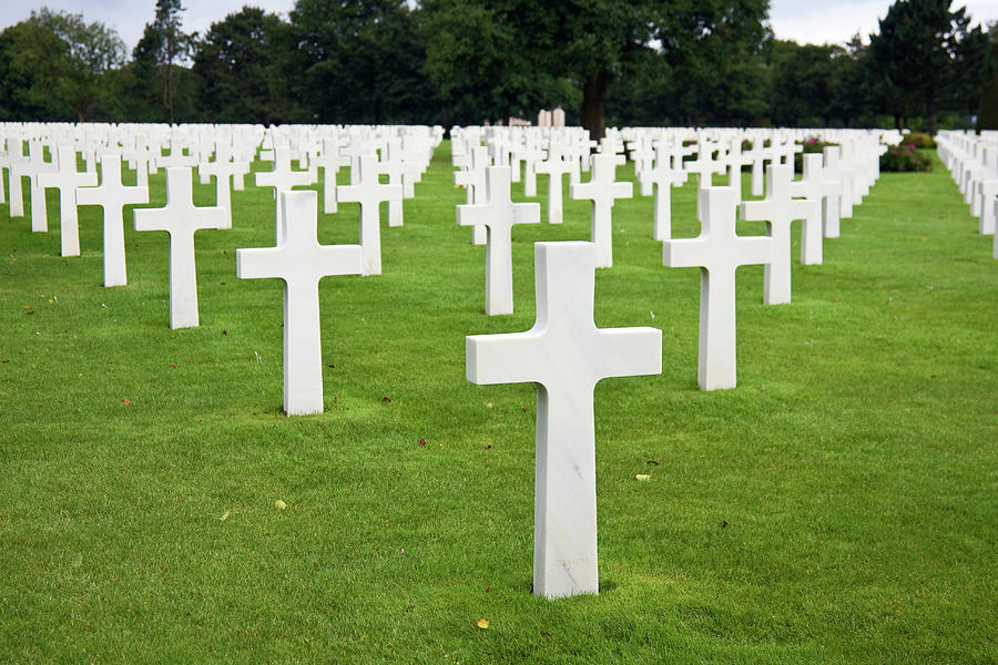 American Cemetery Crosses Photograph by Sally Weigand