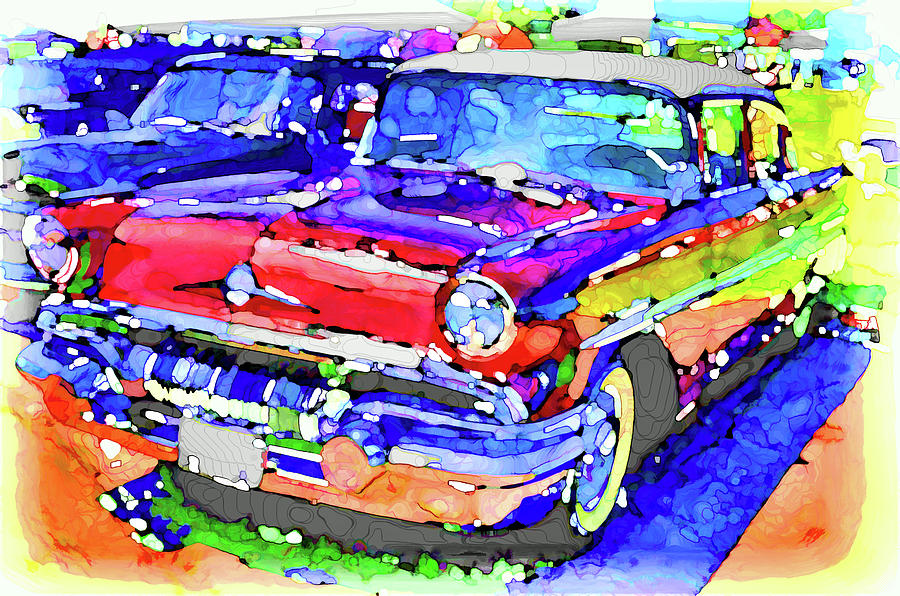 American classic car 12 Painting by Jeelan Clark