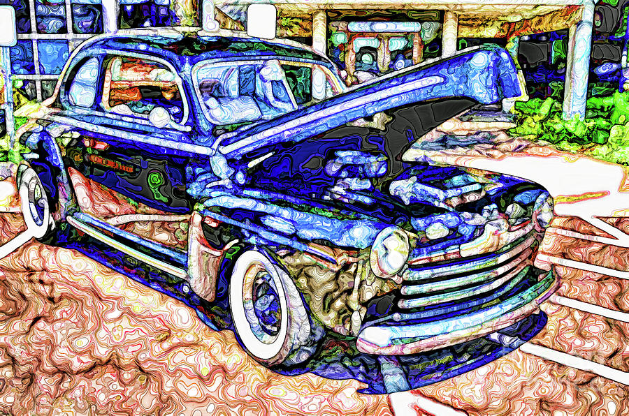 American classic car 8 Painting by Jeelan Clark