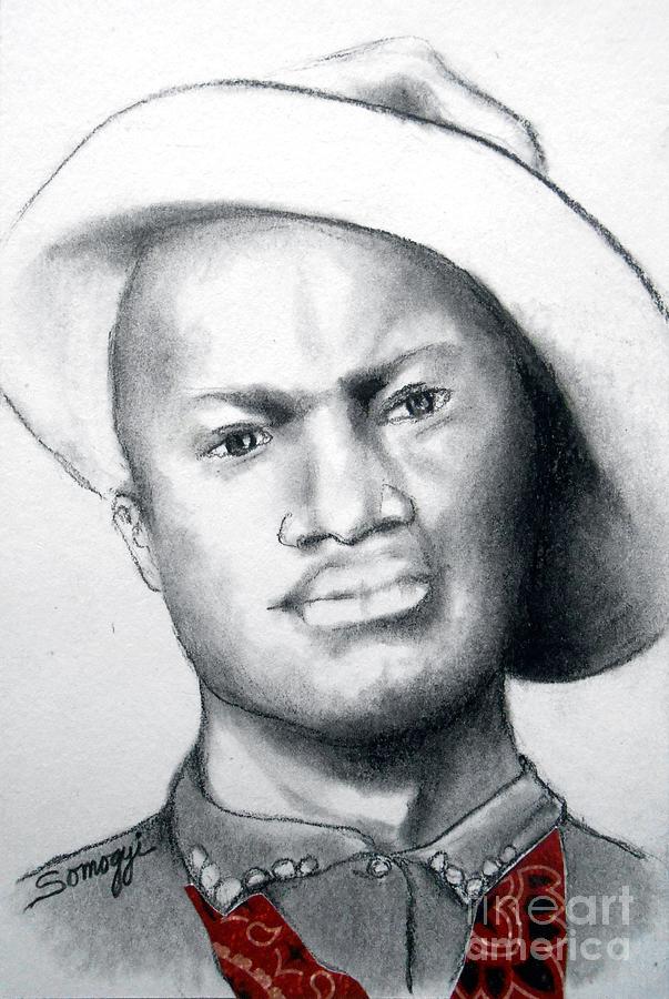 American Cowboy Drawing by Jayne Somogy