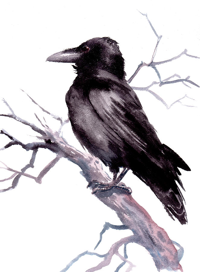 American Crow Painting by Suren Nersisyan