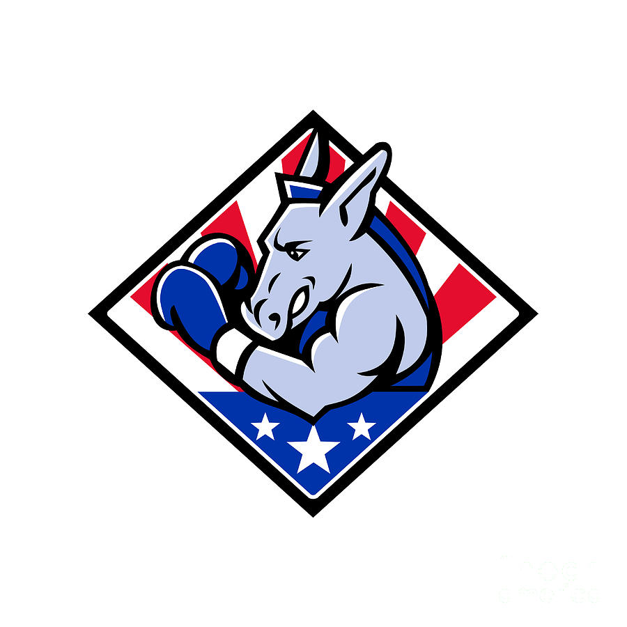 Donkey Digital Art - American Donkey Boxer USA Mascot by Aloysius Patrimonio