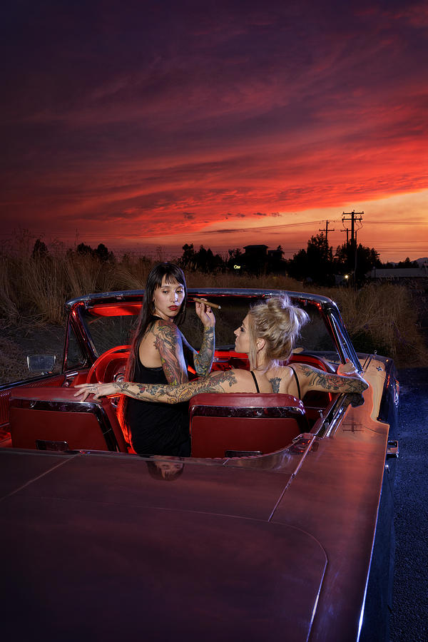 Bend Photograph - American Dreamscapes  / Leigh and Rachel V by Christian Heeb